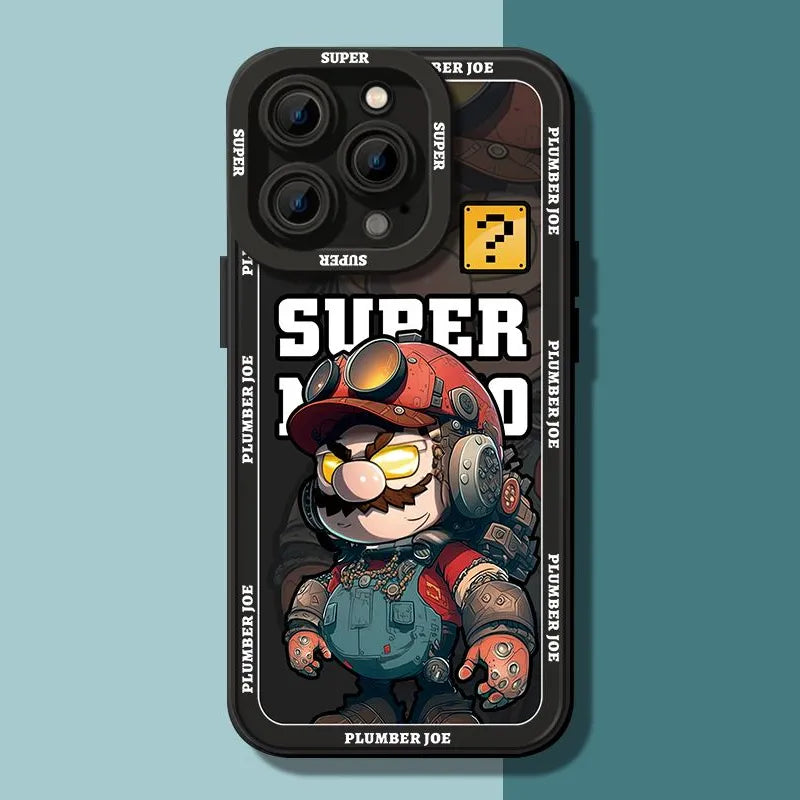Funda S.Mario  trasera dura de silicona para iPhone 14, 13, 12, 11 Pro Max, 14Plus, 14Pro, X, XR, XS, 7, 8 Plus - La zona Apple