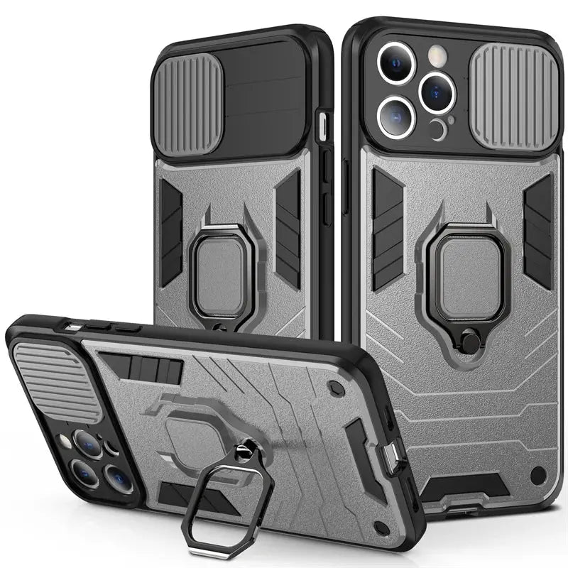 Funda de teléfono con soporte de protección para cámara, carcasa a prueba de golpes para iPhone 14, 13 Pro, Max, 11, 12, XS, Max, X, XR, 13 - La zona Apple