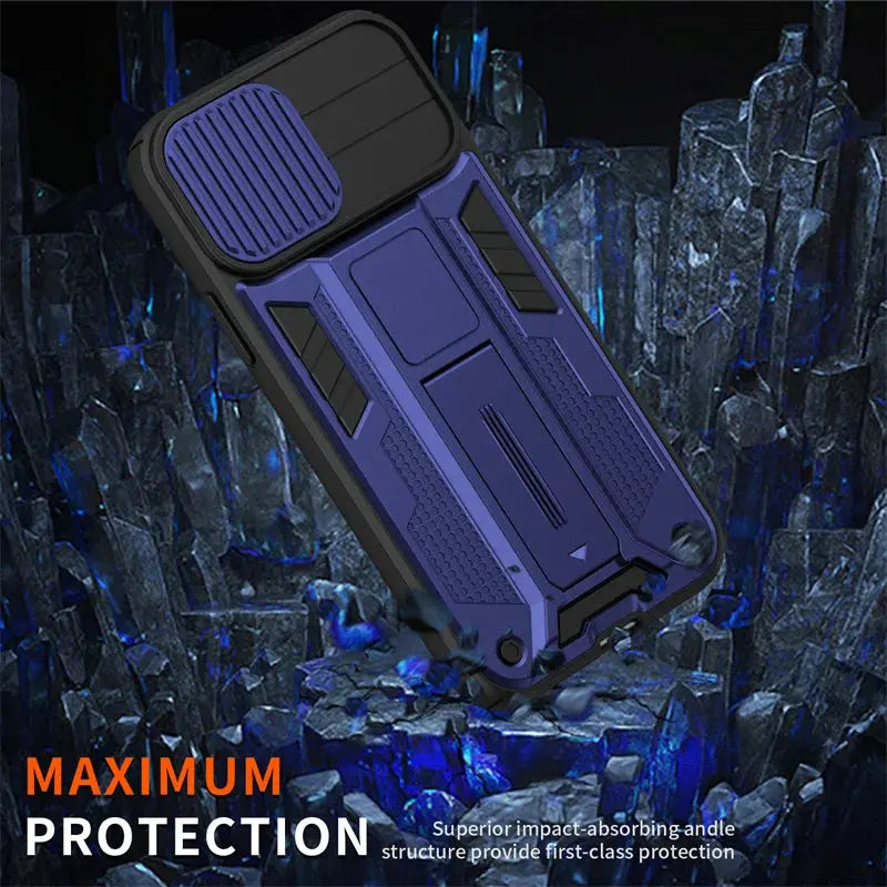 Funda de teléfono con soporte de protección para cámara, carcasa a prueba de golpes para iPhone 14, 13 Pro, Max, 11, 12, XS, Max, X, XR, 13 - La zona Apple