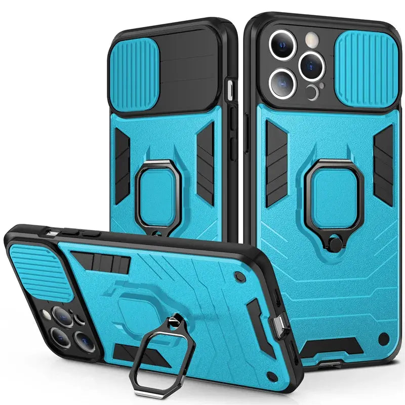 Funda de teléfono con soporte de protección para cámara, carcasa a prueba de golpes para iPhone 14, 13 Pro, Max, 11, 12, XS, Max, X, XR, 13 - La zona Apple