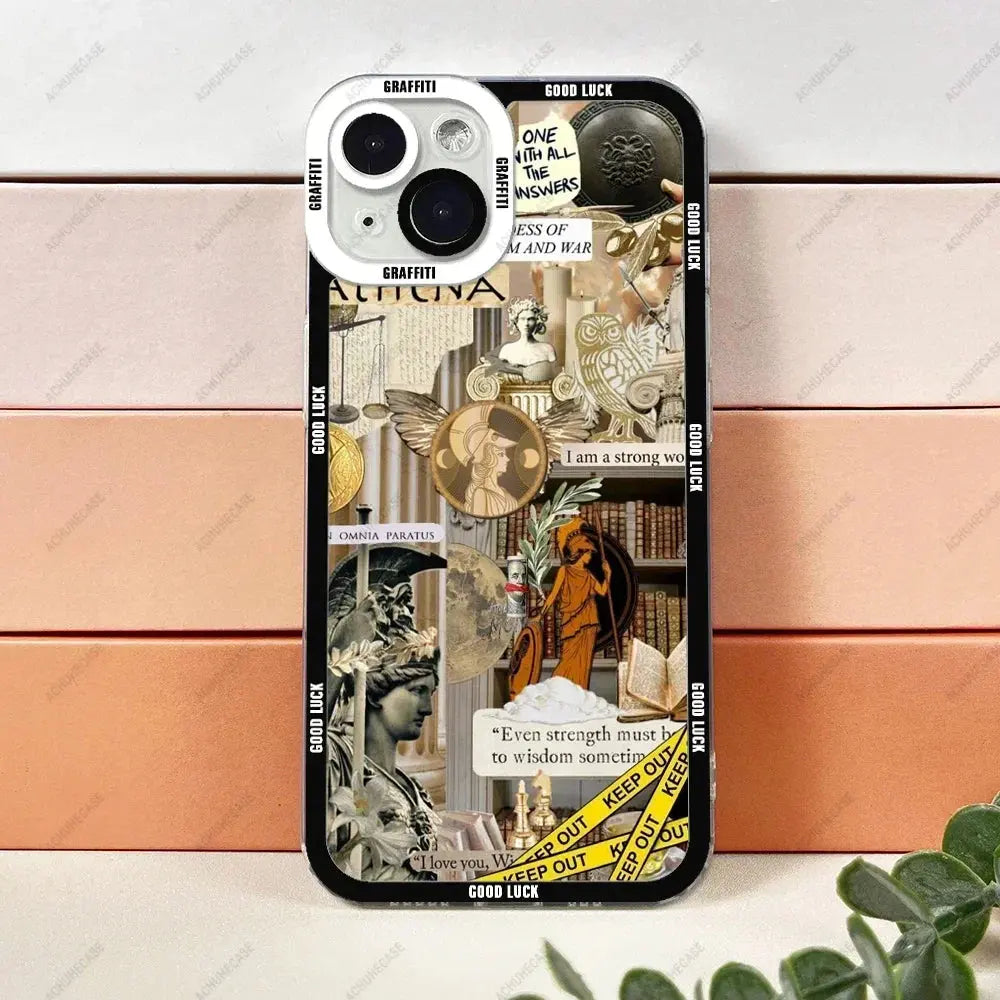 Funda de teléfono de Arte de moda para iPhone 15 14 13 12 Pro Max Mini 11 XS X XR SE 7 8 Plus, funda de TPU suave - La zona Apple