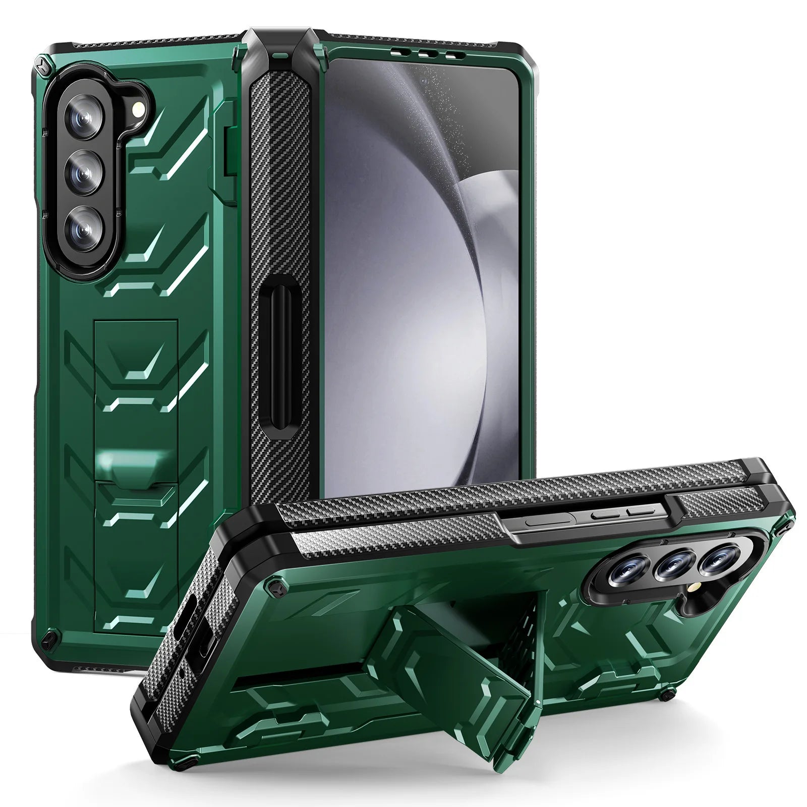 Funda de teléfono armor  para Samsung Galaxy Z Fold 5 4 3 Fold5 Fold4 Fold3 5G con soporte para bolígrafo y protector de pantalla - La zona Apple