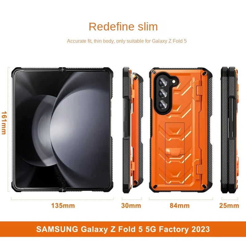 Funda de teléfono armor  para Samsung Galaxy Z Fold 5 4 3 Fold5 Fold4 Fold3 5G con soporte para bolígrafo y protector de pantalla - La zona Apple