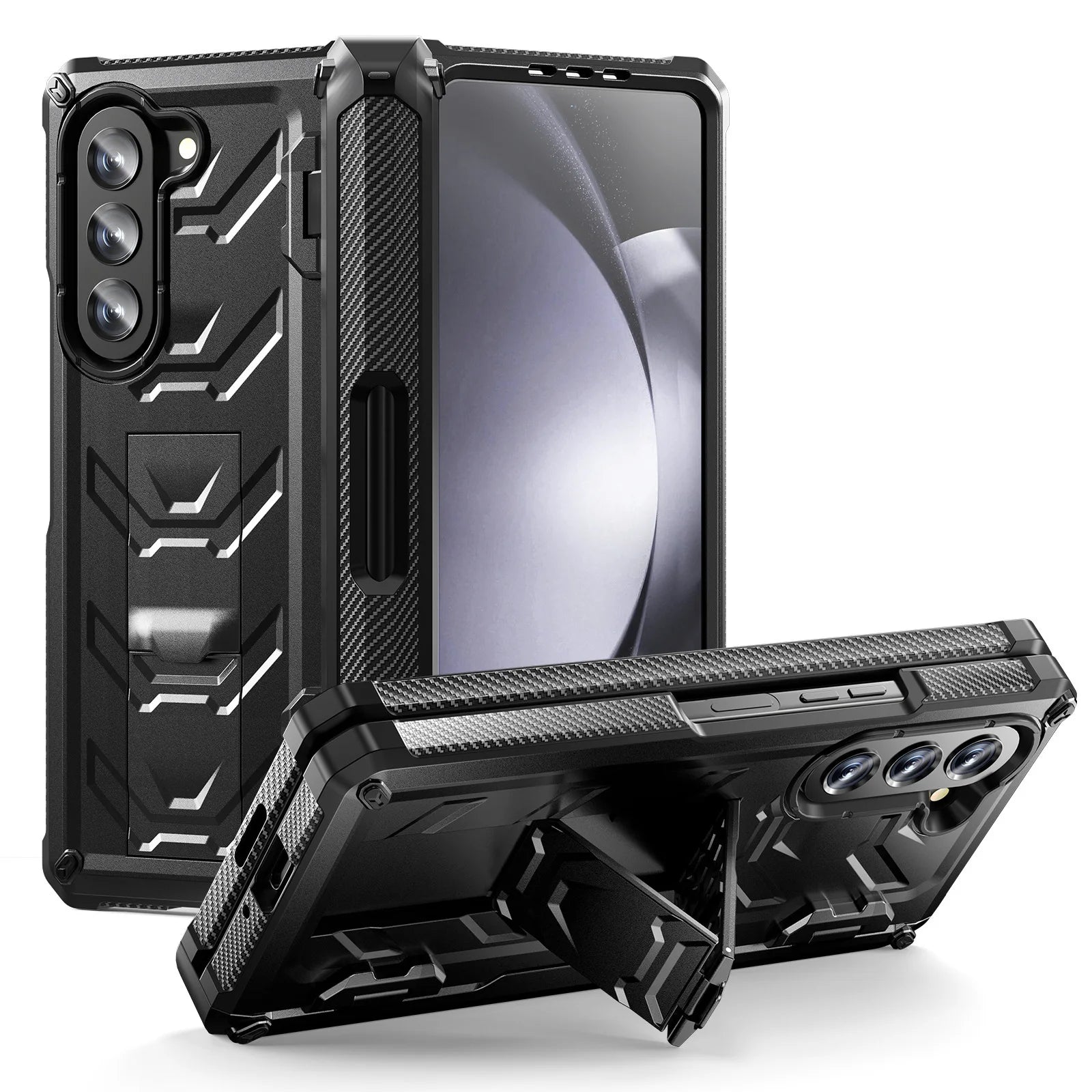 Funda de teléfono armor  para Samsung Galaxy Z Fold 5 4 3 Fold5 Fold4 Fold3 5G con soporte para bolígrafo y protector de pantalla - La zona Apple
