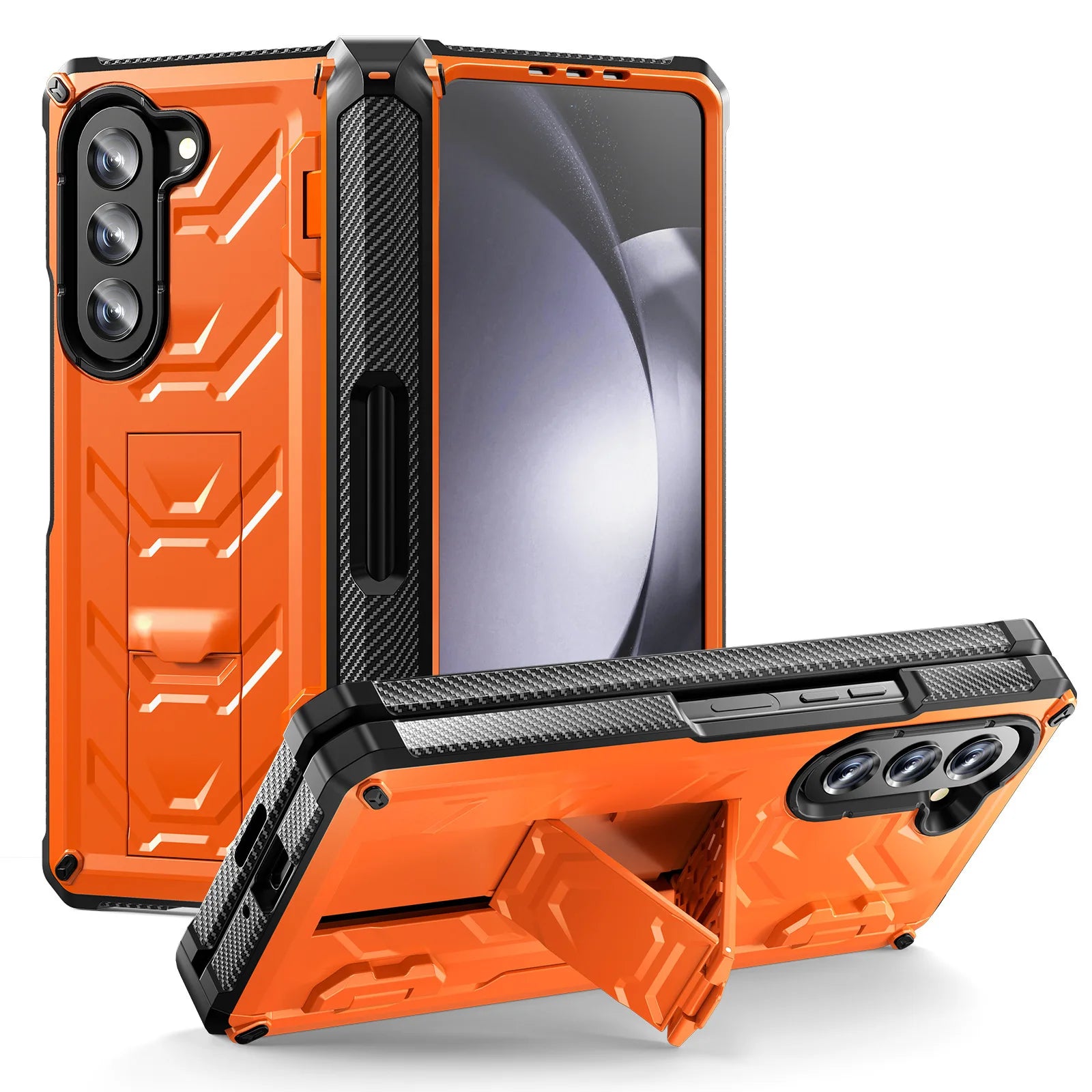 Funda de teléfono armor  para Samsung Galaxy Z Fold 5 4 3 Fold5 Fold4 Fold3 5G con soporte para bolígrafo y protector de pantalla - La zona Apple