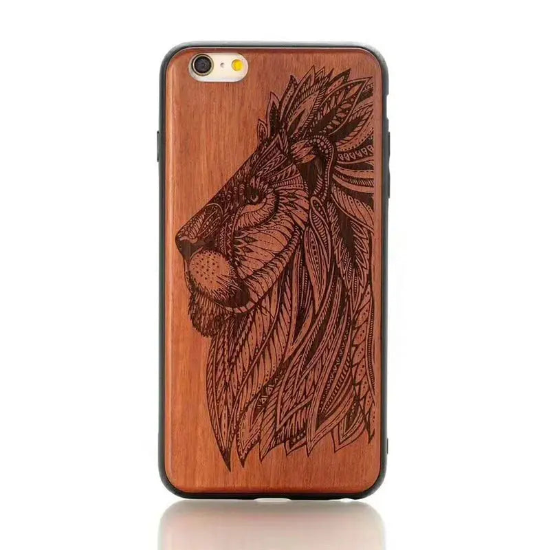 Funda de Teléfono de Madera Real Tallada Natural para iPhone 11 12 13: Elegancia y Naturaleza en tus Manos - La zona Apple