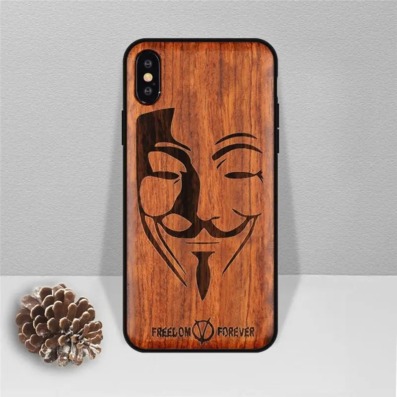 Funda de Teléfono de Madera Real Tallada Natural para iPhone 11 12 13: Elegancia y Naturaleza en tus Manos - La zona Apple