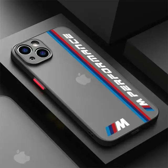 Funda de teléfono de marca de lujo para coche BMW, cubierta mate a prueba de golpes para Apple iPhone 15 Pro Max 13 14 Plus 12 Mini 11 Pro XR 8 SE 7 XS MAX - La zona Apple