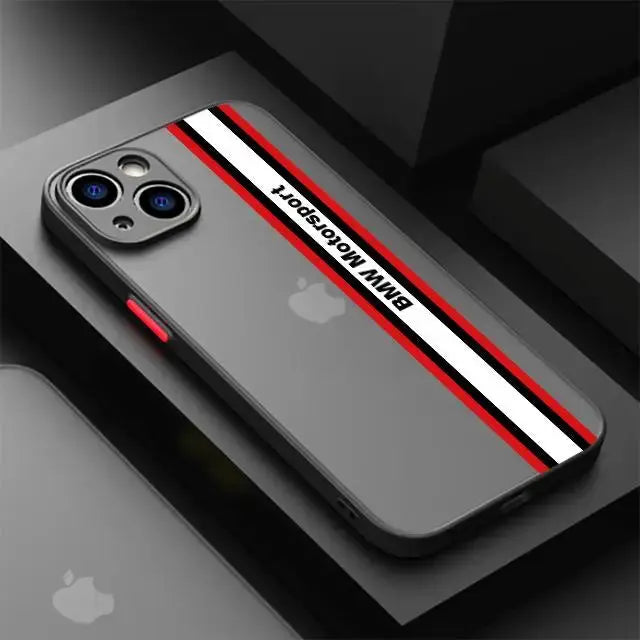 Funda de teléfono de marca de lujo para coche BMW, cubierta mate a prueba de golpes para Apple iPhone 15 Pro Max 13 14 Plus 12 Mini 11 Pro XR 8 SE 7 XS MAX - La zona Apple