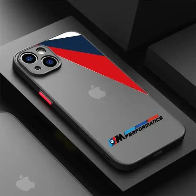 Funda de teléfono de marca de lujo para coche BMW, cubierta mate a prueba de golpes para Apple iPhone 15 Pro Max 13 14 Plus 12 Mini 11 Pro XR 8 SE 7 XS MAX - La zona Apple