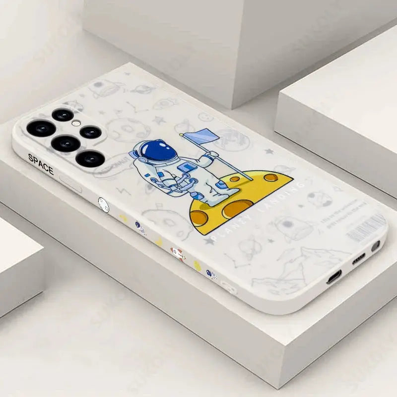 Funda astronauta de silicona para Samsung Galaxy S22, S21 Ultra 5G, S23, S20 FE, A14, A32, A52S, A34, A53, A54, 5G - La zona Apple