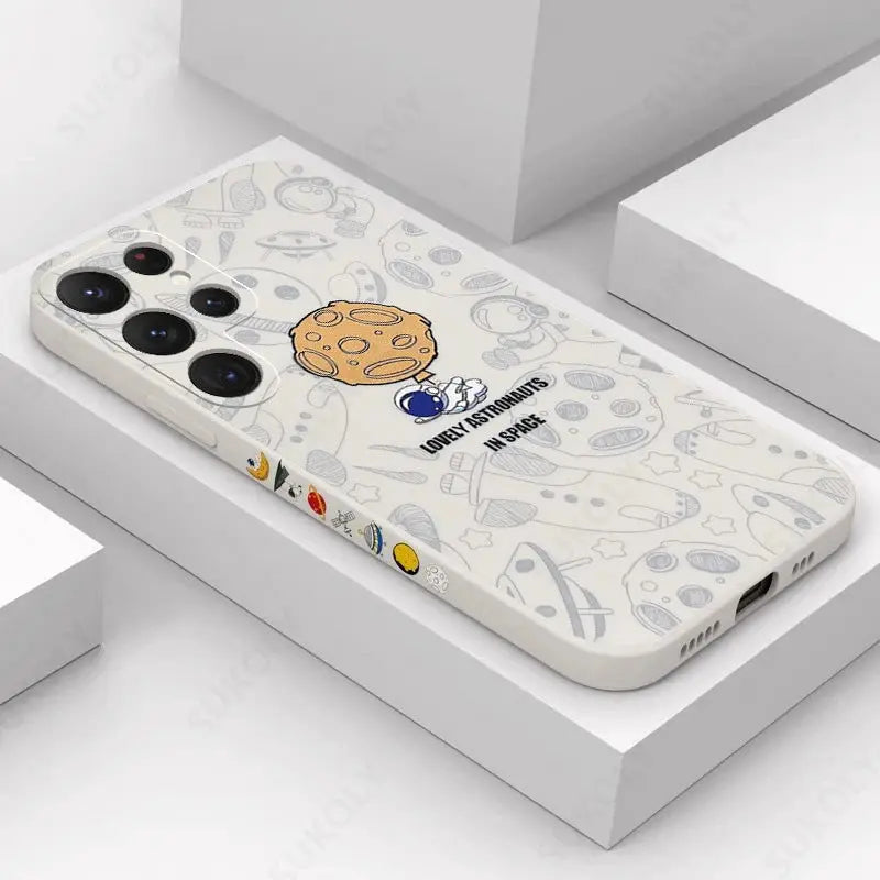 Funda astronauta de silicona para Samsung Galaxy S22, S21 Ultra 5G, S23, S20 FE, A14, A32, A52S, A34, A53, A54, 5G - La zona Apple