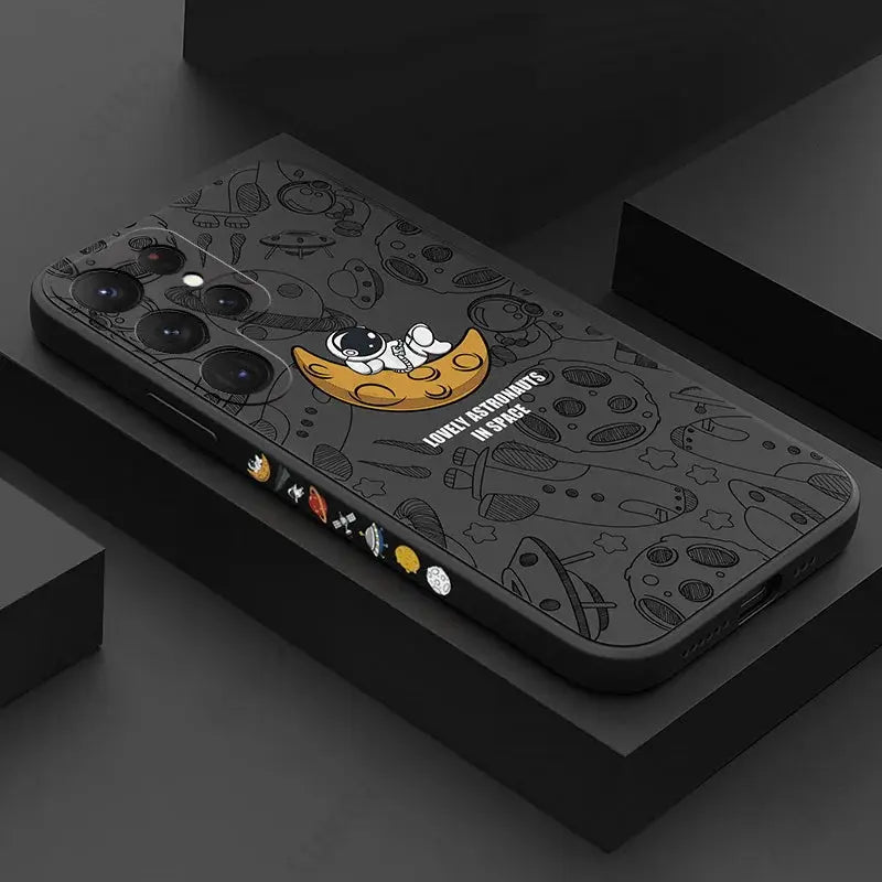 Funda astronauta de silicona para Samsung Galaxy S22, S21 Ultra 5G, S23, S20 FE, A14, A32, A52S, A34, A53, A54, 5G - La zona Apple