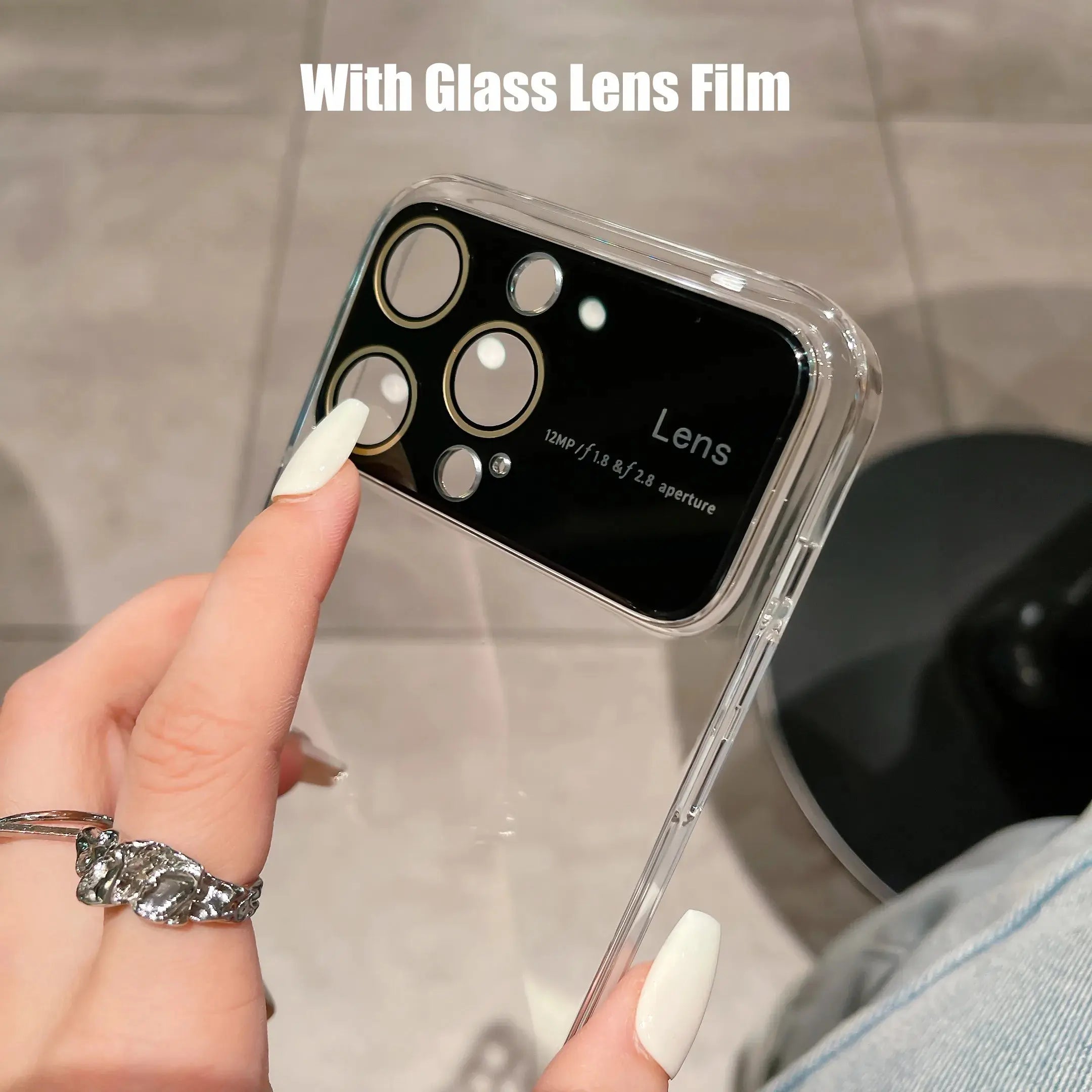Funda de teléfono de silicona transparente premium con protector de cámara para iPhone 15 14 13 12 11 Pro Max XR X, alidrosip
