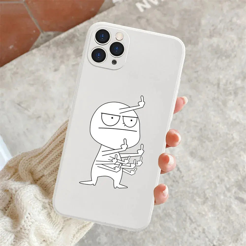 Funda de teléfono divertida para hombre, carcasa trasera suave para iPhone 15, 11, 12, 13, 14 Pro Max, 7, 8, 14, 15 Plus, X, XR, XS Max - La zona Apple