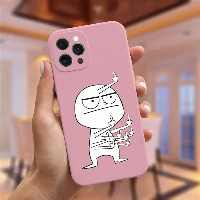 Funda de teléfono divertida para hombre, carcasa trasera suave para iPhone 15, 11, 12, 13, 14 Pro Max, 7, 8, 14, 15 Plus, X, XR, XS Max - La zona Apple