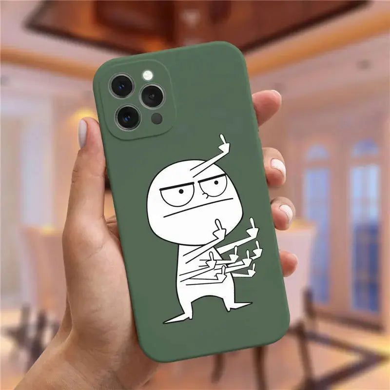 Funda de teléfono divertida para hombre, carcasa trasera suave para iPhone 15, 11, 12, 13, 14 Pro Max, 7, 8, 14, 15 Plus, X, XR, XS Max - La zona Apple