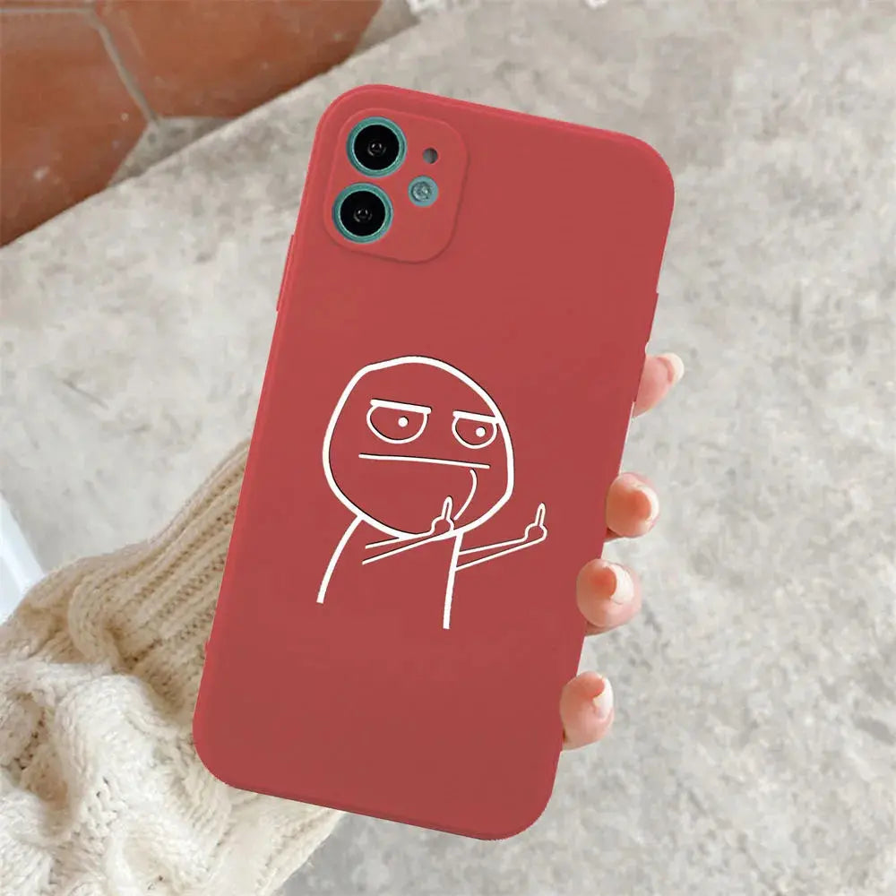 Funda de teléfono divertida para hombre, carcasa trasera suave para iPhone 15, 11, 12, 13, 14 Pro Max, 7, 8, 14, 15 Plus, X, XR, XS Max - La zona Apple