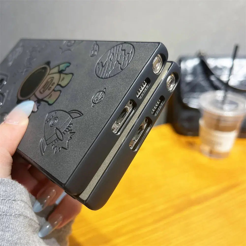 Funda de teléfono mate de piel de astronauta láser para Samsung S23 S22 Ultra, protección de cámara de dibujos animados de lujo, cubierta trasera a prueba de golpes - La zona Apple