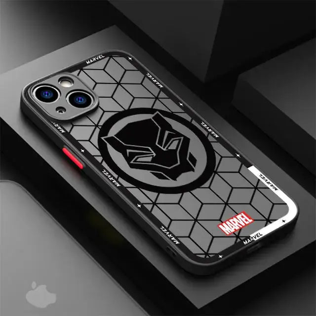Funda de teléfono mate para IPhone 15, 13, 12, 11, 14 Pro Max, 13Mini, X, XS Max, XR, 7, 8 Plus, SE(2022), funda transparente de Marvel, Iron Man, Spider - La zona Apple