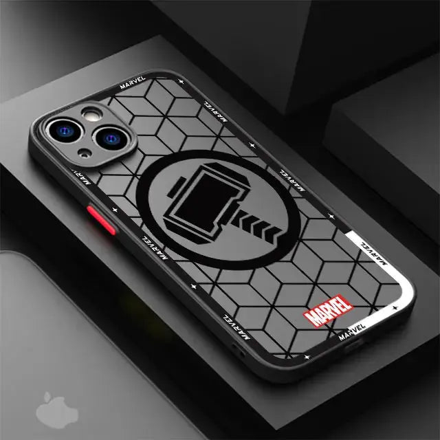 Funda de teléfono mate para IPhone 15, 13, 12, 11, 14 Pro Max, 13Mini, X, XS Max, XR, 7, 8 Plus, SE(2022), funda transparente de Marvel, Iron Man, Spider - La zona Apple
