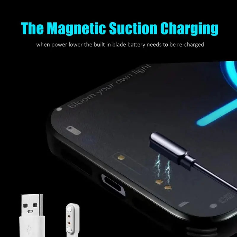 Funda recargable de alta tecnología LED luz azul brillante luminosa a prueba de golpes para iPhone 11 12 13 14 Pro Plus Max - La zona Apple