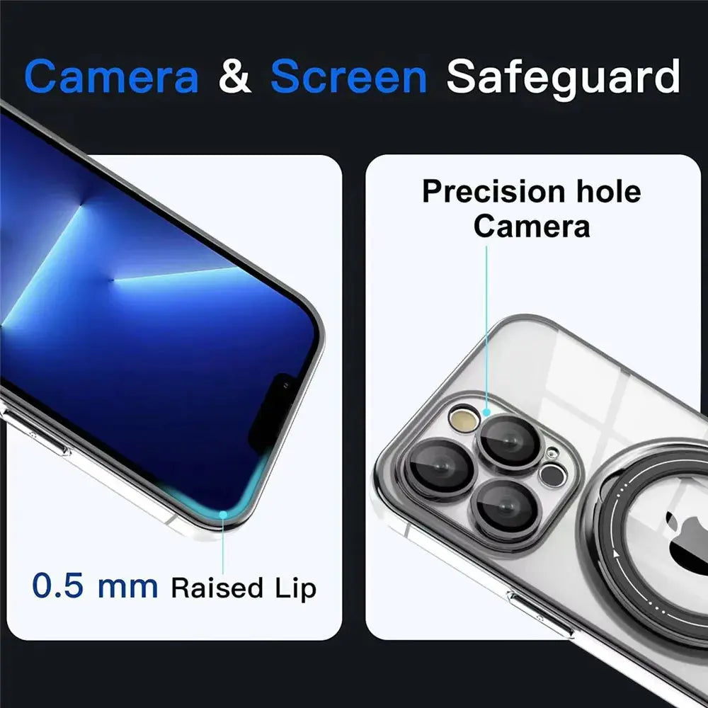 Funda transparente Magsafe con anillo para iPhone 15, 14 Pro Max, 13, 12, 11, XR, XS, 7, 8 Plus La zona Apple
