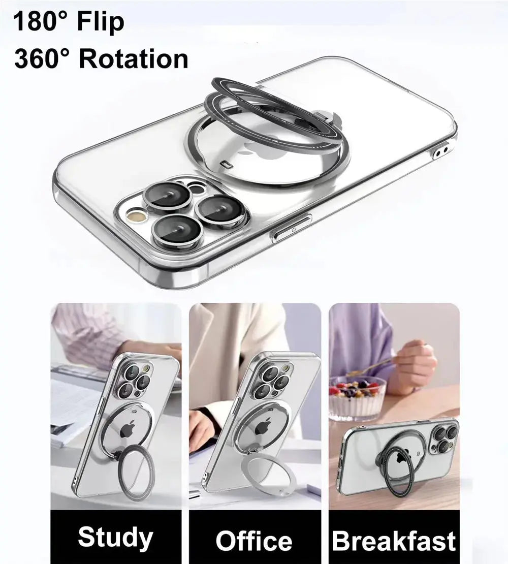 Funda transparente Magsafe con anillo para iPhone 15, 14 Pro Max, 13, 12, 11, XR, XS, 7, 8 Plus La zona Apple