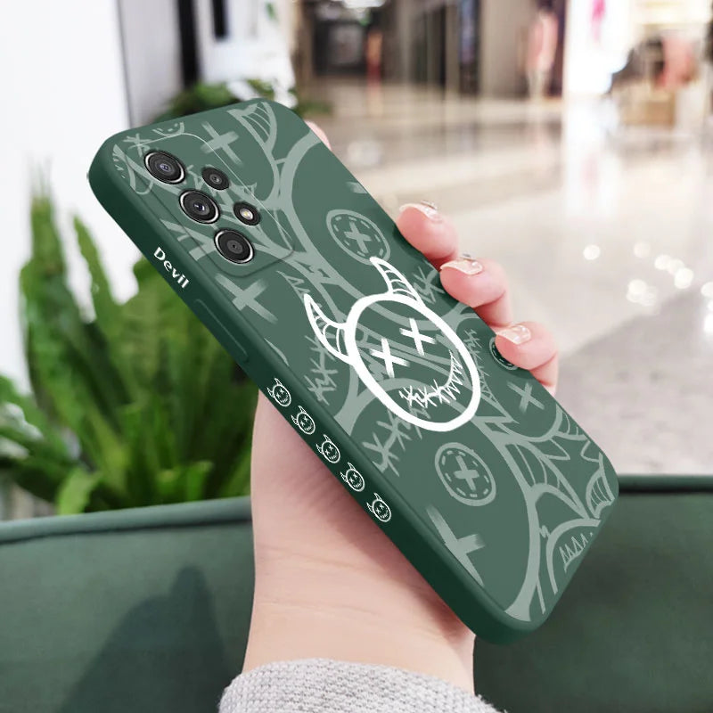 Funda de TPU diablo para Samsung, A54, A34, A24, A14, A73, A53, A33, A23, A13, A03, A03S, A72, A52, A52S, A32, A12, A71, A51, A22, A21S, A04, A04S, 4G, 5G - La zona Apple