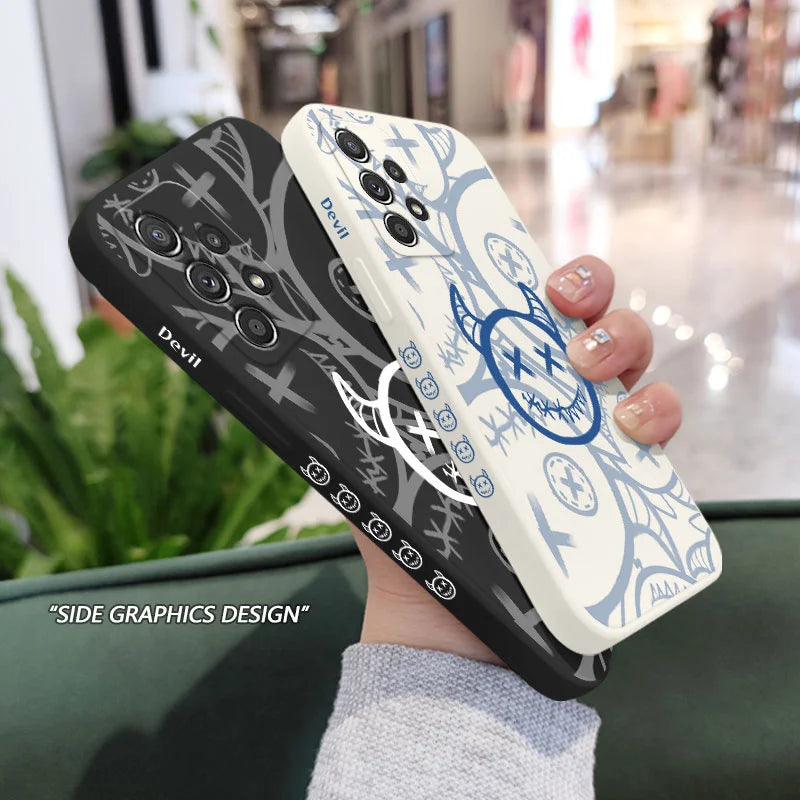 Funda de TPU diablo para Samsung, A54, A34, A24, A14, A73, A53, A33, A23, A13, A03, A03S, A72, A52, A52S, A32, A12, A71, A51, A22, A21S, A04, A04S, 4G, 5G - La zona Apple