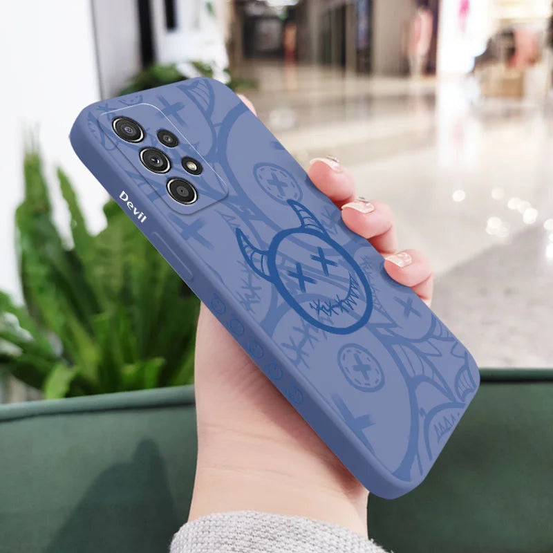 Funda de TPU diablo para Samsung, A54, A34, A24, A14, A73, A53, A33, A23, A13, A03, A03S, A72, A52, A52S, A32, A12, A71, A51, A22, A21S, A04, A04S, 4G, 5G - La zona Apple