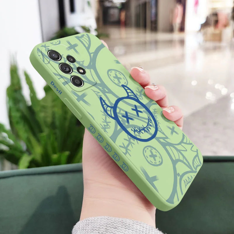Funda de TPU diablo para Samsung, A54, A34, A24, A14, A73, A53, A33, A23, A13, A03, A03S, A72, A52, A52S, A32, A12, A71, A51, A22, A21S, A04, A04S, 4G, 5G - La zona Apple