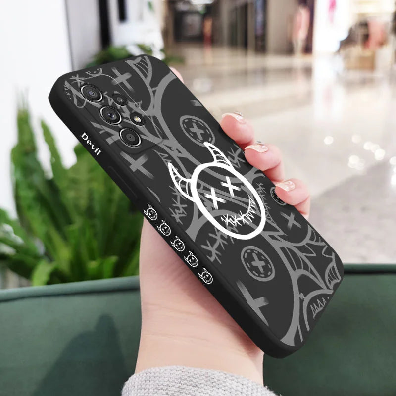 Funda de TPU diablo para Samsung, A54, A34, A24, A14, A73, A53, A33, A23, A13, A03, A03S, A72, A52, A52S, A32, A12, A71, A51, A22, A21S, A04, A04S, 4G, 5G - La zona Apple