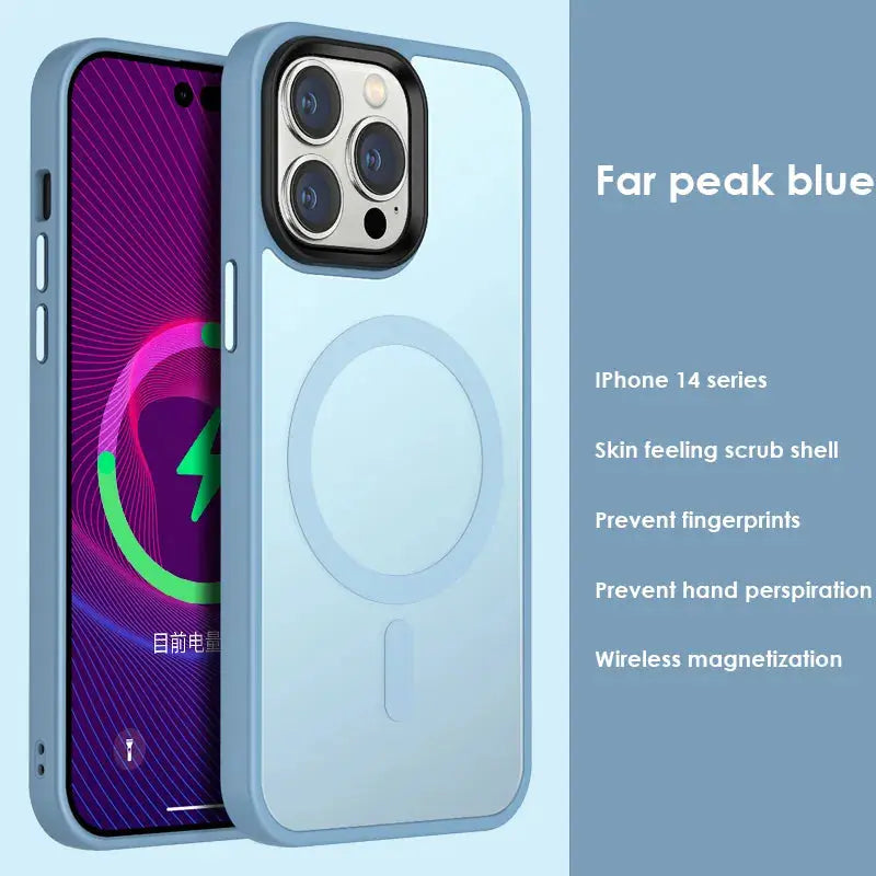 Funda magnética de carga inalámbrica para IPhone 14 Pro Max, cubierta acrílica dura semitransparente, novedad de 2022 La zona Apple