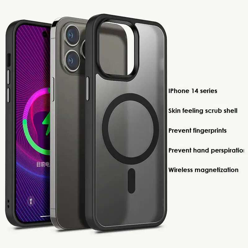 Funda magnética de carga inalámbrica para IPhone 14 Pro Max, cubierta acrílica dura semitransparente, novedad de 2022 La zona Apple