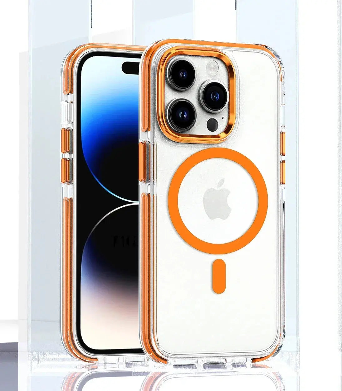 Funda magnética de carga inalámbrica para iPhone 15, 14, 13, 12, 11PROMAX, TPU transparente, combinación suave y dura, Magsafe - La zona Apple