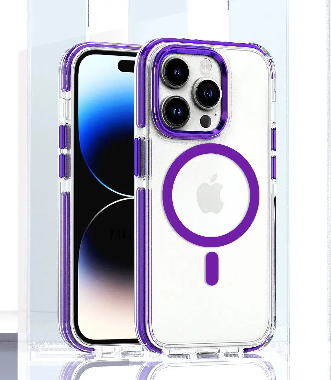 Funda magnética de carga inalámbrica para iPhone 15, 14, 13, 12, 11PROMAX, TPU transparente, combinación suave y dura, Magsafe - La zona Apple