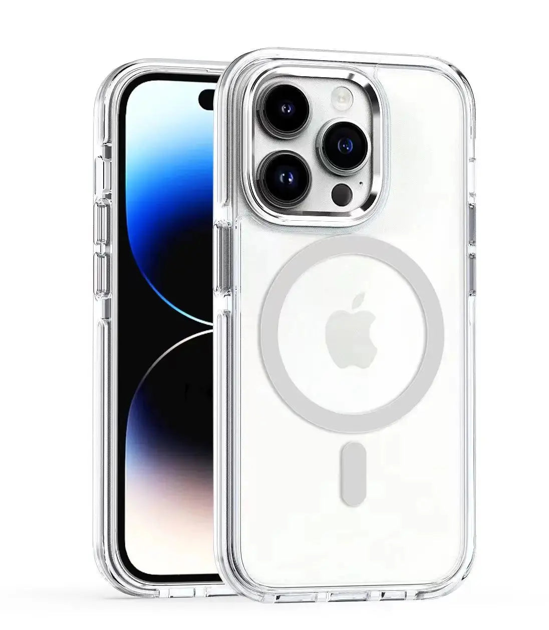 Funda magnética de carga inalámbrica para iPhone 15, 14, 13, 12, 11PROMAX, TPU transparente, combinación suave y dura, Magsafe - La zona Apple