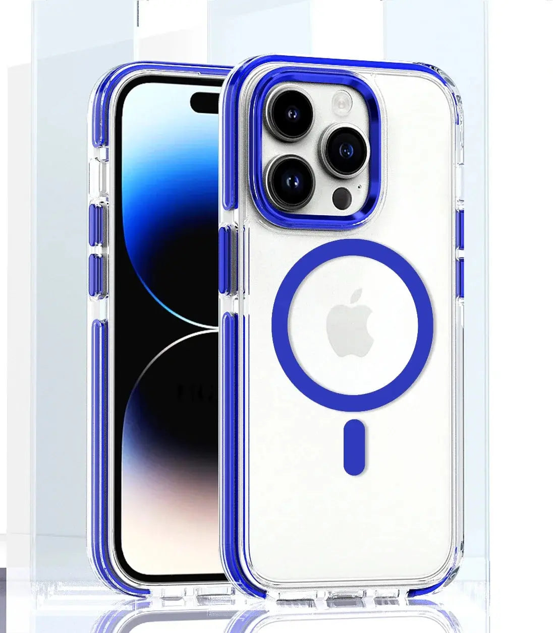 Funda magnética de carga inalámbrica para iPhone 15, 14, 13, 12, 11PROMAX, TPU transparente, combinación suave y dura, Magsafe - La zona Apple