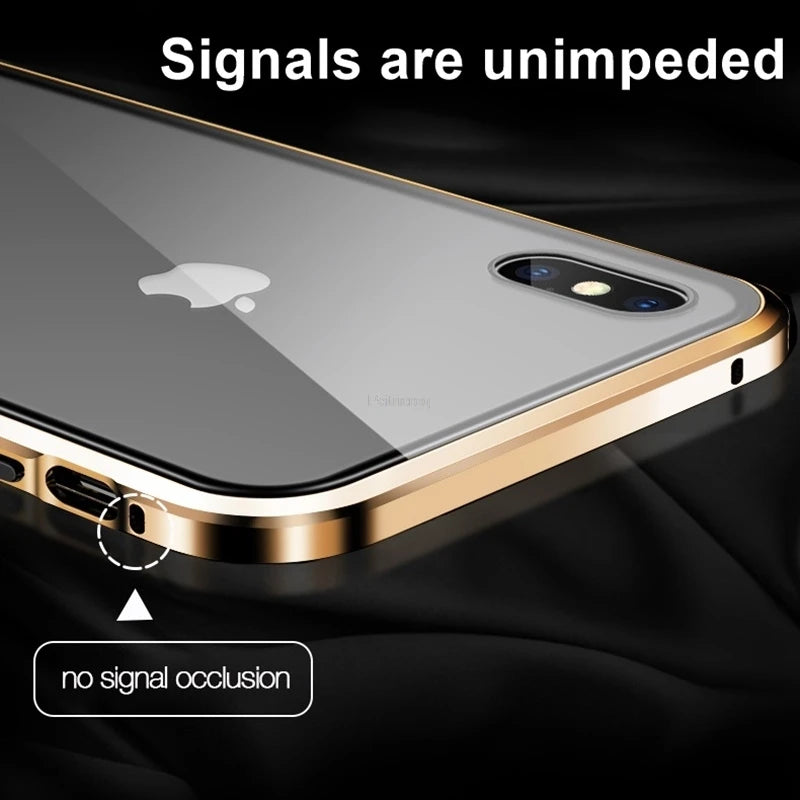 Funda magnética de vidrio templado para móvil, carcasa protectora antiespía para iphone 15, 14, 13, 12, XR, 11 Pro MAX, X, 7, 8, 6 Plus, 360 - La zona Apple