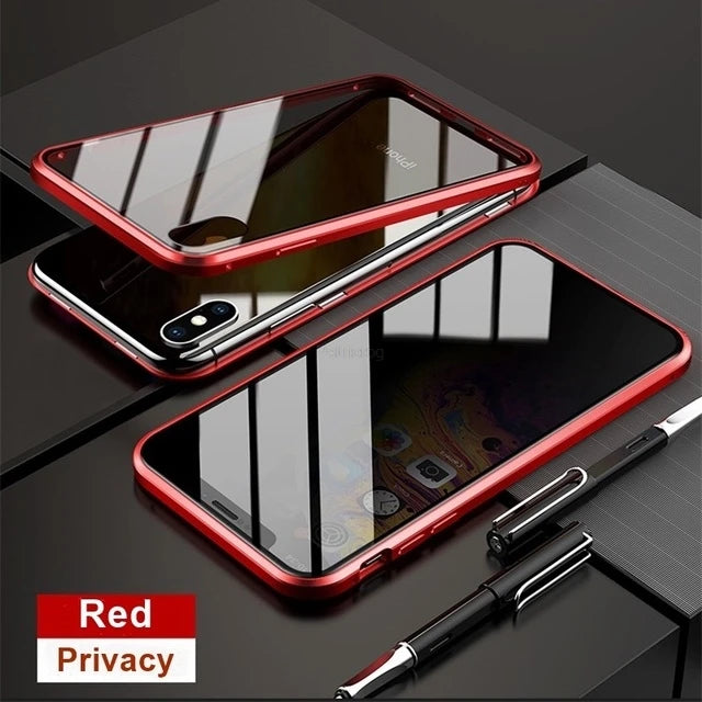 Funda magnética de vidrio templado para móvil, carcasa protectora antiespía para iphone 15, 14, 13, 12, XR, 11 Pro MAX, X, 7, 8, 6 Plus, 360 - La zona Apple