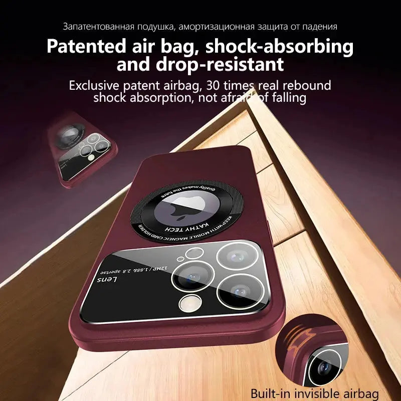 Funda Magsafe con protector de lente de cámara para iPhone 15, 14, 12, 11, 13 Pro Max Plus - La zona Apple