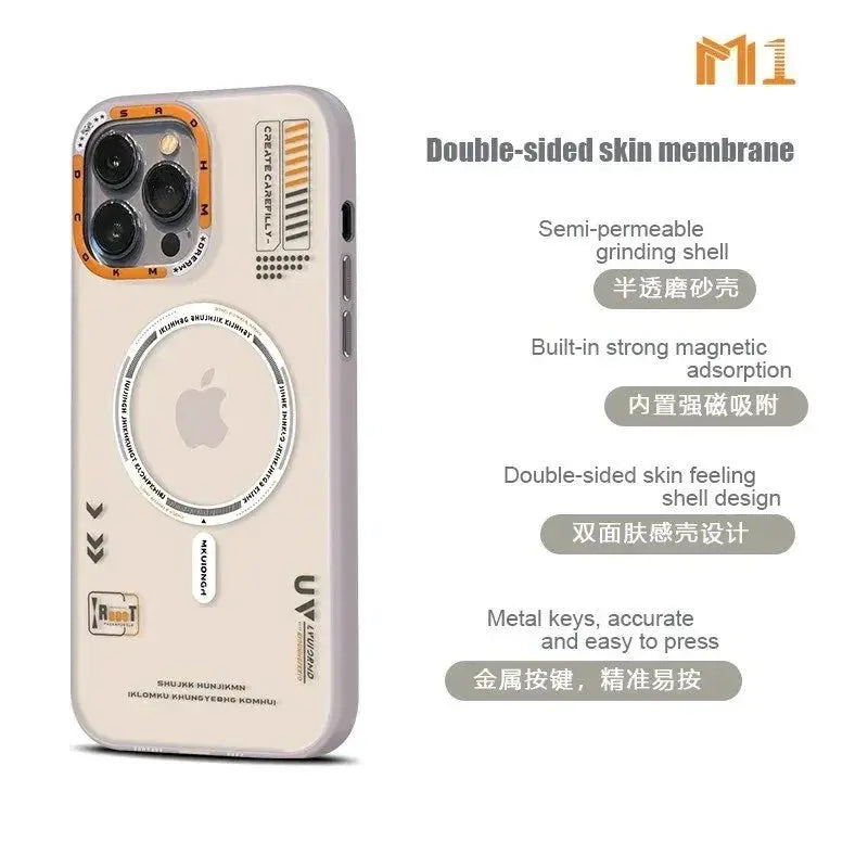 Funda magnética mate para Magsafe, carcasa con marco de lente de Metal de lujo para IPhone 12, 13, 14, 15 Pro Max, 15Pro, 14Pro, IPones, 15promax, I15 - La zona Apple