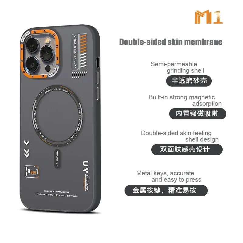 Funda magnética mate para Magsafe, carcasa con marco de lente de Metal de lujo para IPhone 12, 13, 14, 15 Pro Max, 15Pro, 14Pro, IPones, 15promax, I15 - La zona Apple