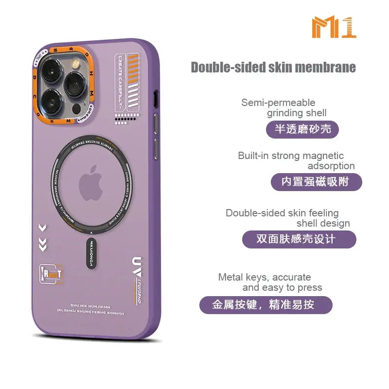 Funda magnética mate para Magsafe, carcasa con marco de lente de Metal de lujo para IPhone 12, 13, 14, 15 Pro Max, 15Pro, 14Pro, IPones, 15promax, I15 - La zona Apple