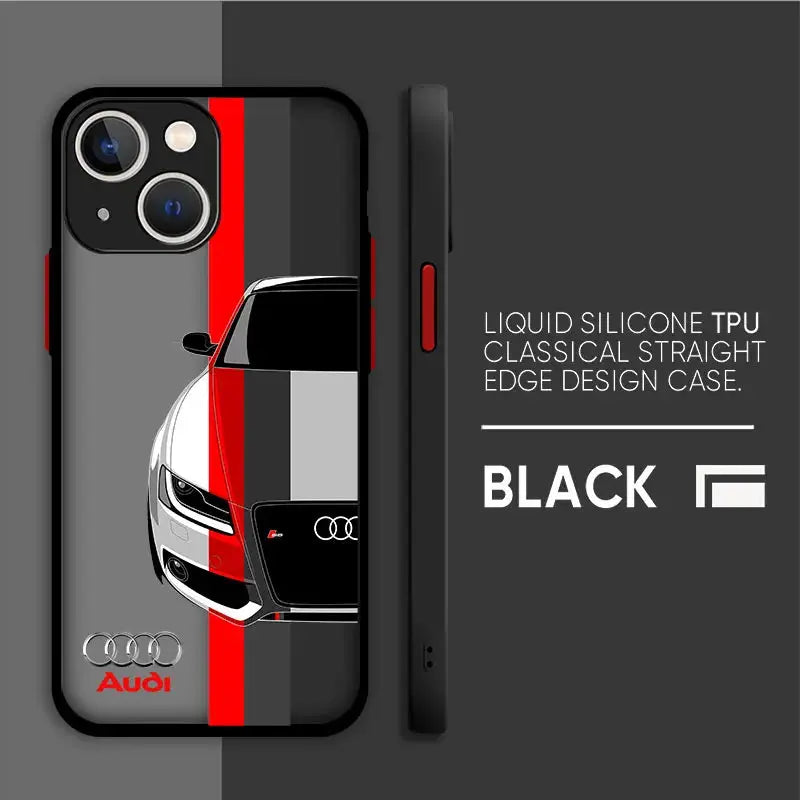 Funda mate RS6-Audi para Apple iPhone 14 Plus, 13 Mini, 12, 11 Pro Max, X, XS, XR, 7, 8, SE2022 - La zona Apple