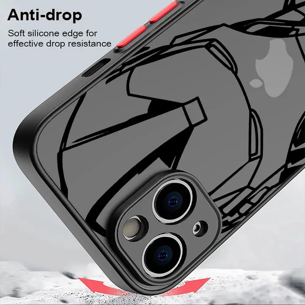 Funda para Apple iPhone 12 Mini 8 Plus 15 Pro 13 7 6S XS X XR SE 11 Pro 14 Pro Max cubierta dura PC de lujo Marvel Spiderman Ironman - La zona Apple