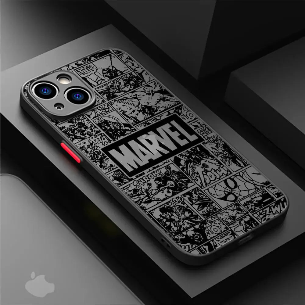 Funda para Apple iPhone 12 Mini 8 Plus 15 Pro 13 7 6S XS X XR SE 11 Pro 14 Pro Max cubierta dura PC de lujo Marvel Spiderman Ironman - La zona Apple