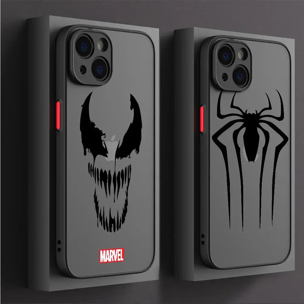 Funda para Apple iPhone 12 Mini 8 Plus 15 Pro 13 7 6S XS X XR SE 11 Pro 14 Pro Max cubierta dura PC de lujo Marvel Spiderman Ironman - La zona Apple