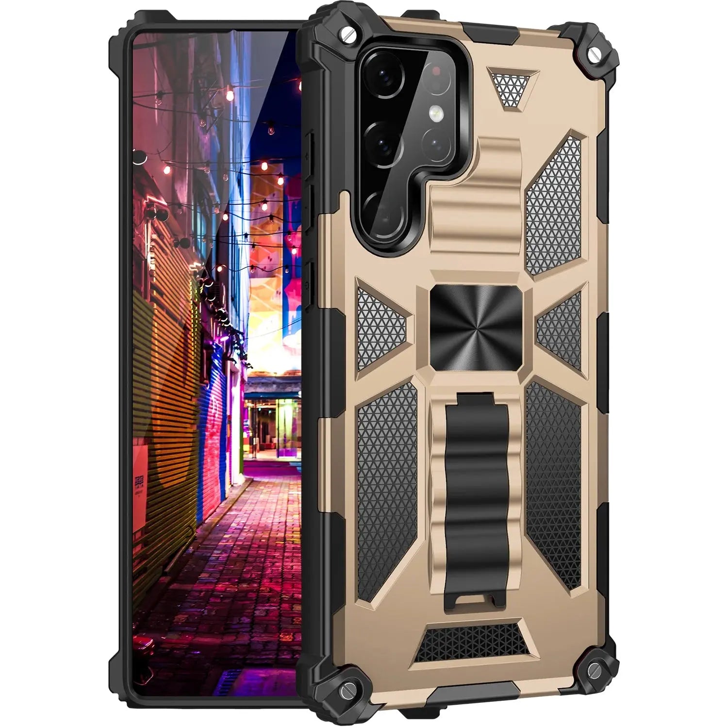 Funda ARMOR con soporte para Samsung Galaxy S22, S21, S20, S10 Plus, Note 20, Ultra, 10 Pro, S10E, - La zona Apple